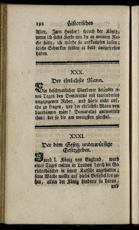 XXX. Der ehrliche Mann. - XL. Der einfältige Bürgermeister.