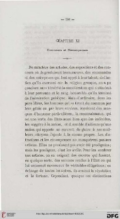 Chapitre XI: Honneurs et Récompenses