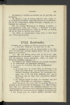 XVIII. Landmesser.