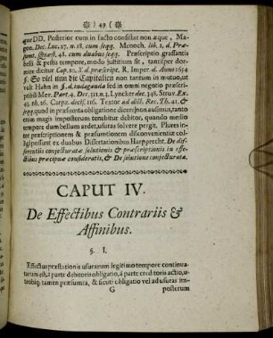 Caput IV. De Effectibus Contrariis & Affinibus.