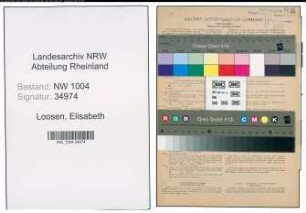 Entnazifizierung Elisabeth Van Loosen , geb. 04.02.1891 (Putzfrau)