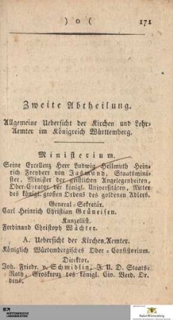 Verzeichnis der sämmtlichen Kirchendiener