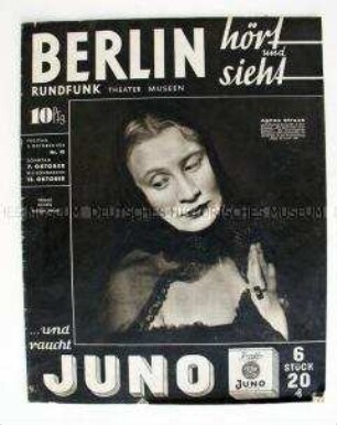 Illustrierte Programmzeitschrift für den Rundfunk "Berlin hört und sieht" u.a. über das Erntedankfest auf dem Bückeberg