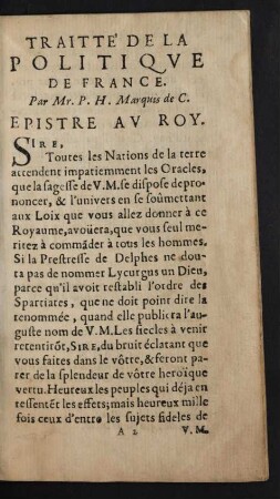 Epistre Av Roy.