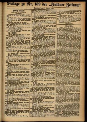 Zweite Ausgabe vom Sonntag, den 20. August 1893.