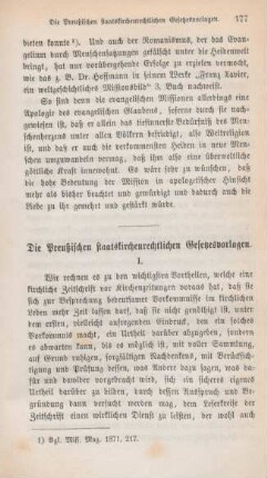 177-210 Die Preußischen staatskirchenrechtlichen Gesetzesvorlagen