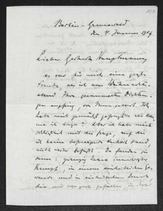 Brief von Martin Kriele an Gerhart Hauptmann