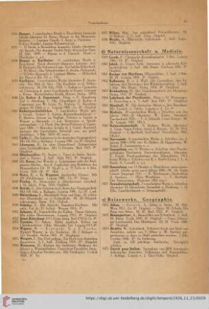 d) Naturwissenschat u. Medizin (Nr. 1059 - 1071)
