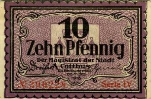 Cottbus, Stadt: 10 Pfennig