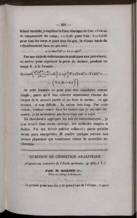 Question de géométrie analytique.