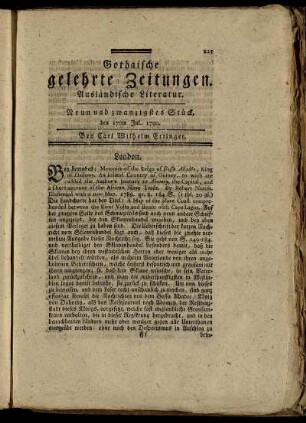 Neun und zwanzigstes Stück, den 17ten Jul. 1790.