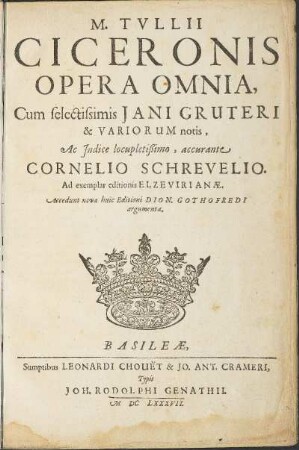 M. Tullii Ciceronis Opera Omnia