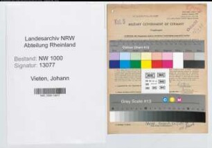 Entnazifizierung Johann Vieten, geb. 11.02.1894 (Postsekretaer)