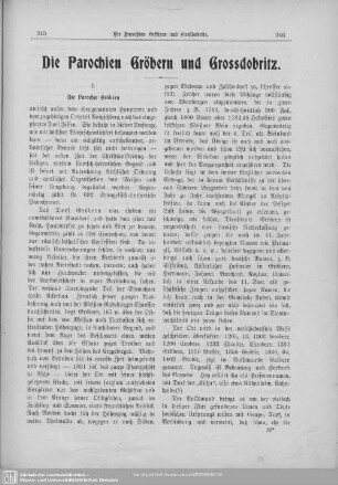Die Parochien Gröbern und Grossdobritz