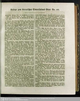 Beilage zum literarischen Conversations-Blatt No. 186