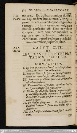 Caput XLVII. De Lectione Et Interpretatione Sacri Codicis