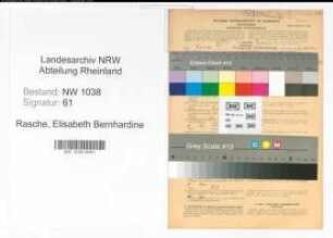 Entnazifizierung Elisabeth Bernhardine Rasche , geb. 01.11.1904 (Schreibkraft)