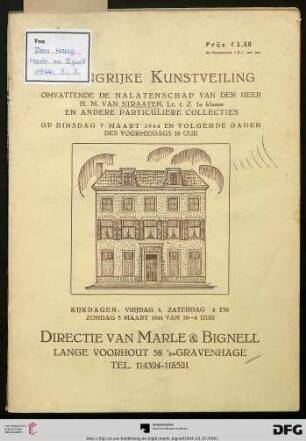 Catalogus van enn belangrijke verzameling kunstvoorwerpen, w. o. zeer kostbare antiquiteiten ... : 7 maart 1944 en volgende dagen