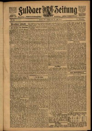 Zweite Ausgabe vom Donnerstag, den 18. Juli 1907.