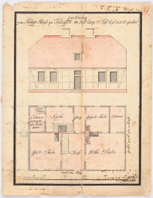 Predigerhaus, Trebatsch: Grundriss und Aufriss