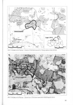 Abb. 1: Waldmoor bei Polchow - Zustand 1994 (Kartenausschnitt Topographische Karte TK 10)