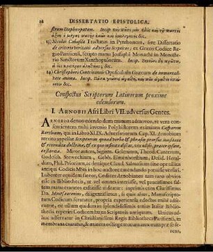 I. Arnobii Afri Libri VII. adversus Gentes.