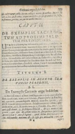 Capvt II. De Exemplis Sacerdotum Proximi Salutem Pertinentibus.