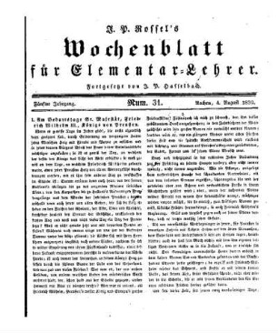 Am Geburtstage Sr. Majestät, Friedrich Wilhelm III., Königs von Preußen