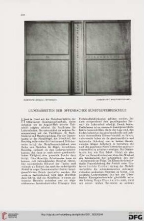 Lederarbeiten der Offenbacher Kunstgewerbeschule