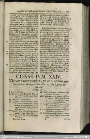 Consilium XXIV. Ubi ventilatur quaestio, an & quatenus matrimonium cum praedefunctae uxoris sorore sit licitum?