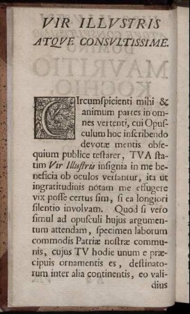 Vir illustris atque consultissime.