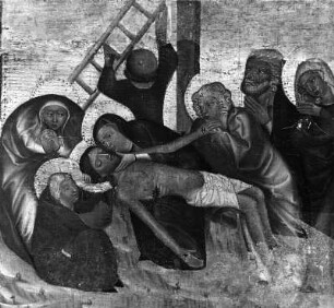 Kreuzigungsretabel : Kreuzigungsretabel. Tempera auf Holz (1366). Kreuzabnahmeszene. Graz: Steiermärkisches Landesmuseum Joanneum