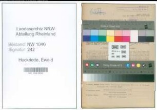 Entnazifizierung Ewald Huckriede , geb. 11.07.1919 (Stadtangestellter)