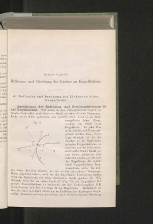 Drittes Capitel. Reflexion und Brechung des Lichtes an Kugelflächen.