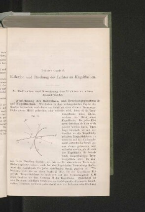 Drittes Capitel. Reflexion und Brechung des Lichtes an Kugelflächen.