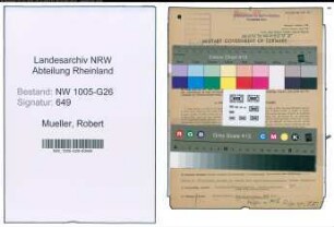Entnazifizierung Robert Mueller , geb. 26.07.1912 (Inspektor)
