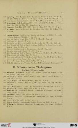 II. Münzen unter Thalergrösse (Nr. 1200-2158)