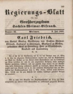 Nr. 25 : 3. Juli 1851