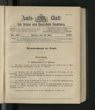 No. 108, 21. Mai 1920
