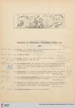 Arbeiten in Elfenbein, Schildpatt, Leder etc. (Nr. 1020 - 1081)