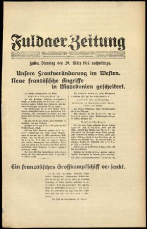 Ausgabe vom Dienstag, den 20. März 1917.