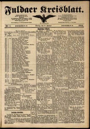 Ausgabe vom Freitag, den 08. Januar 1904.