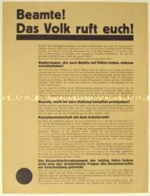 Aufruf der SPD an Beamte zur Reichstagswahl 1930