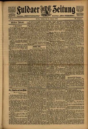 Erste Ausgabe vom Freitag, den 26. Januar 1906.
