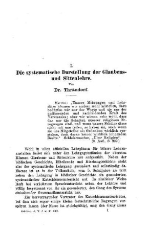 Die systematische Darstellung der Glaubens- und Sittenlehre
