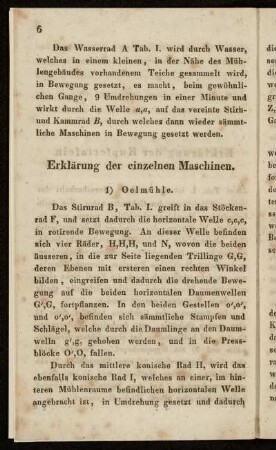 Erklärung der einzelnen Maschinen.