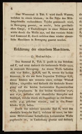 Erklärung der einzelnen Maschinen.