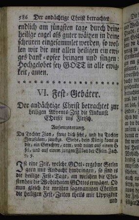 VI. Fest-Gebäter.