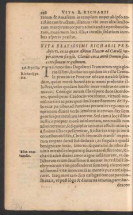 Vita Beatissimi Richarii Presbyteri ...