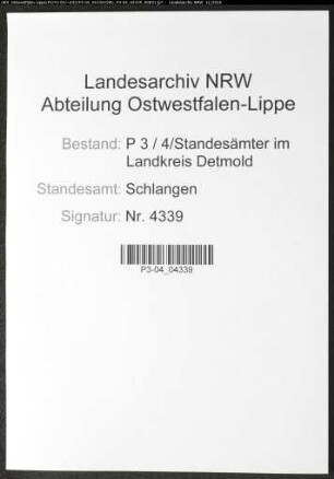Sterberegister Standesamt Schlangen